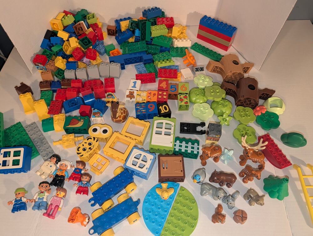 Mixed Lot 250 + Duplo Legos People Animals Trees Multiple Sets 8#